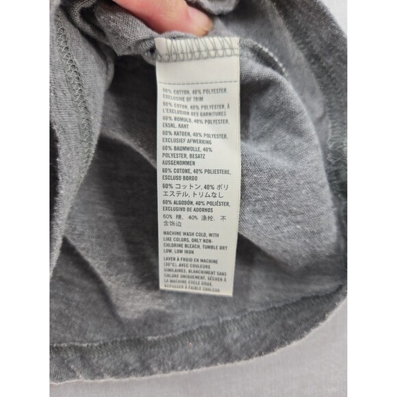 Y2K Hollister Grey T-Shirt Rhinestone Seagull Logo Women's Medium Bling Glam - Picture 6 of 8